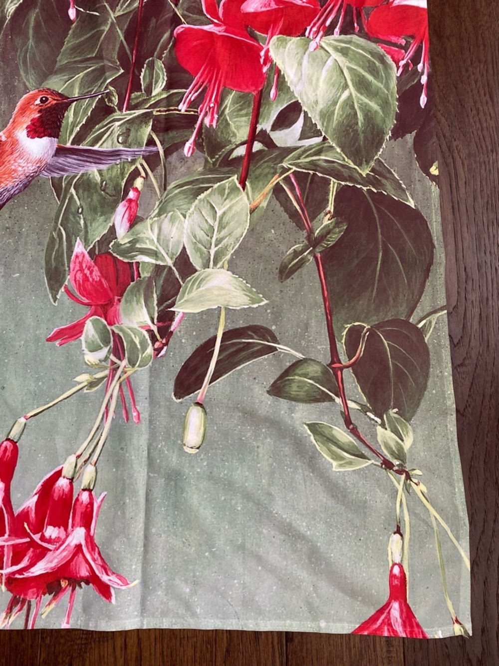 Hummingbird & Fuchsia Floral Print Xtra Large Fabric Flag Botanical 27.5x39” New - Picture 5 of 8